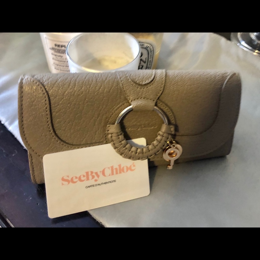 See by Chole Hana Leather Wallet MottyGrey NWOT